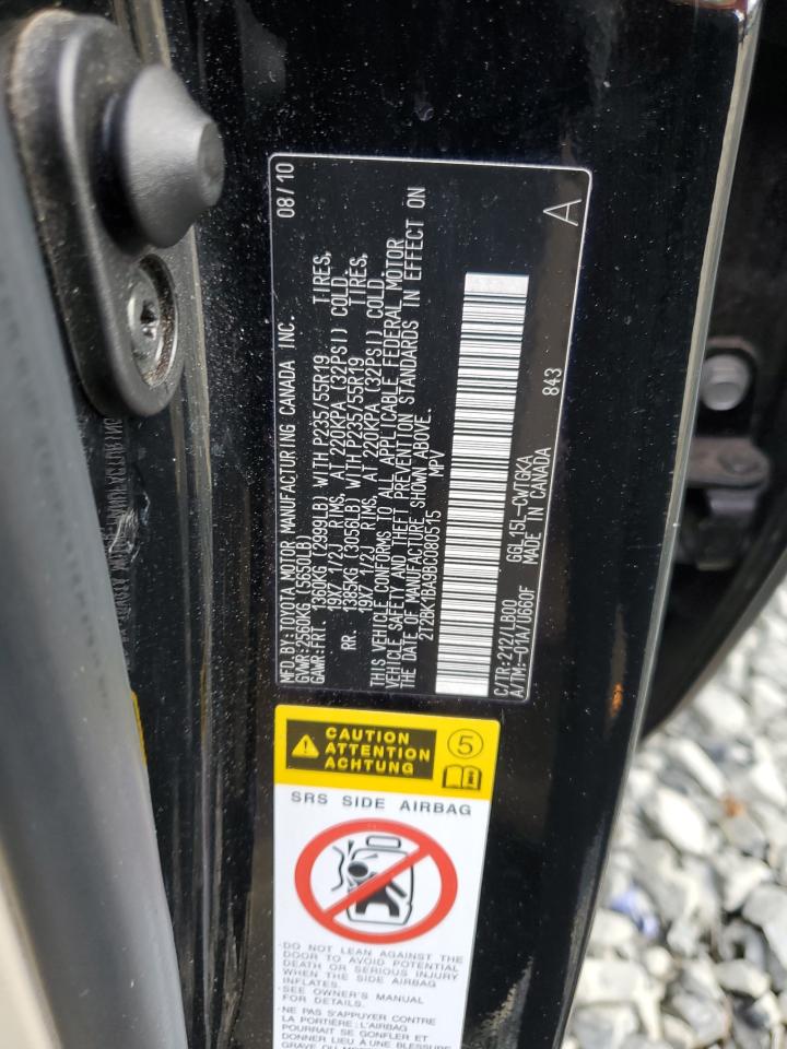 2011 Lexus Rx 350 VIN: 2T2BK1BA9BC080515 Lot: 82690995