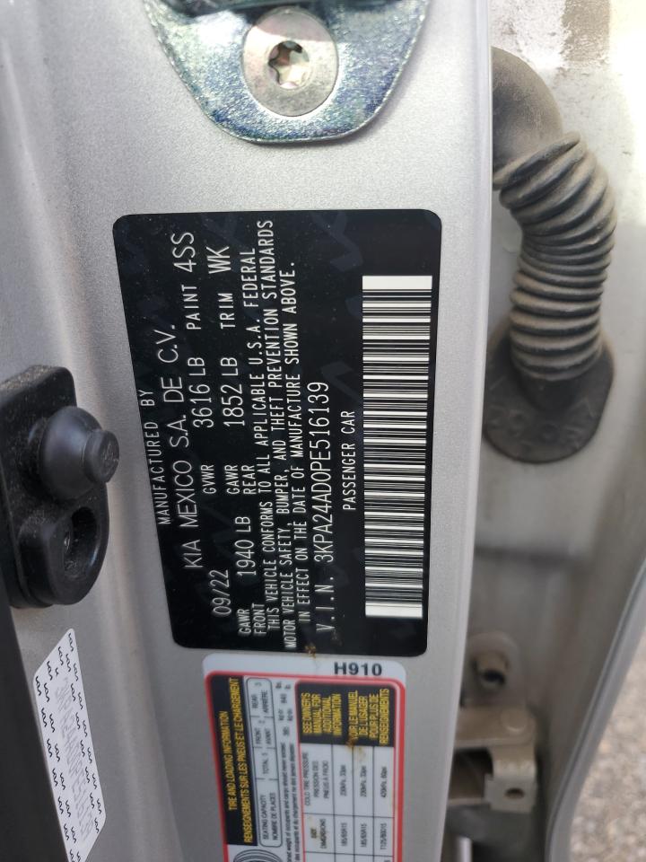 2023 Kia Rio Lx VIN: 3KPA24AD0PE516139 Lot: 86119845