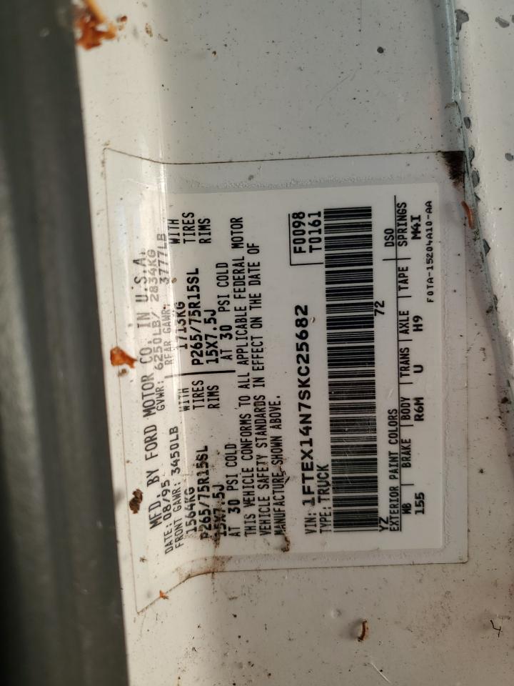 1995 Ford F150 VIN: 1FTEX14N7SKC25682 Lot: 90512675