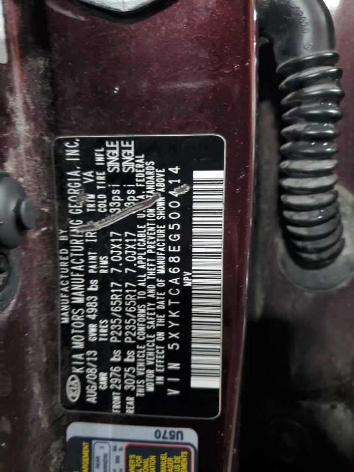 2014 Kia Sorento Lx VIN: 5XYKTCA68EG500414 Lot: 85483805