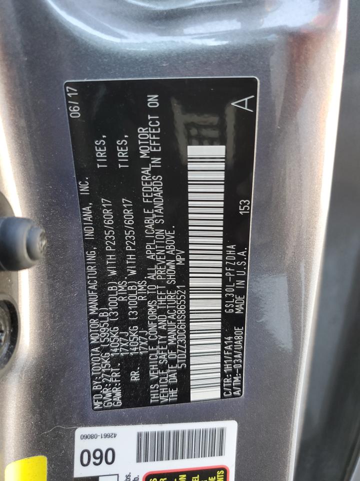 2017 Toyota Sienna VIN: 5TDZZ3DC6HS865521 Lot: 82542335
