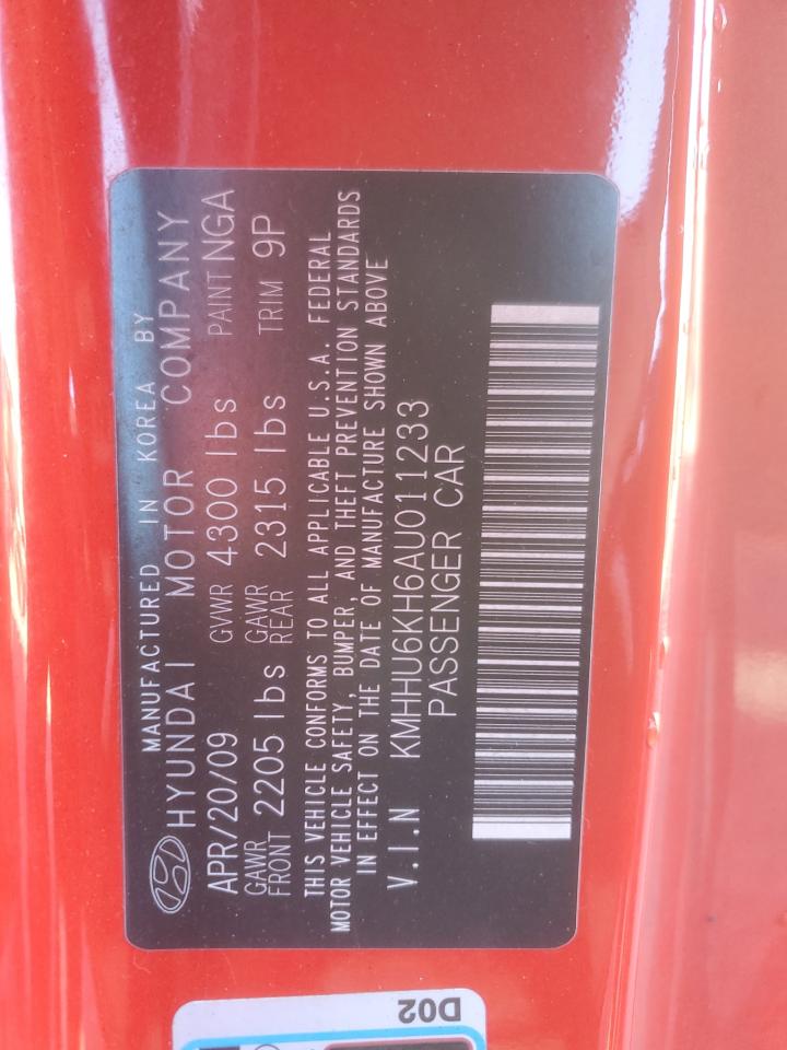 2010 Hyundai Genesis Coupe 3.8L VIN: KMHHU6KH6AU011233 Lot: 82492285