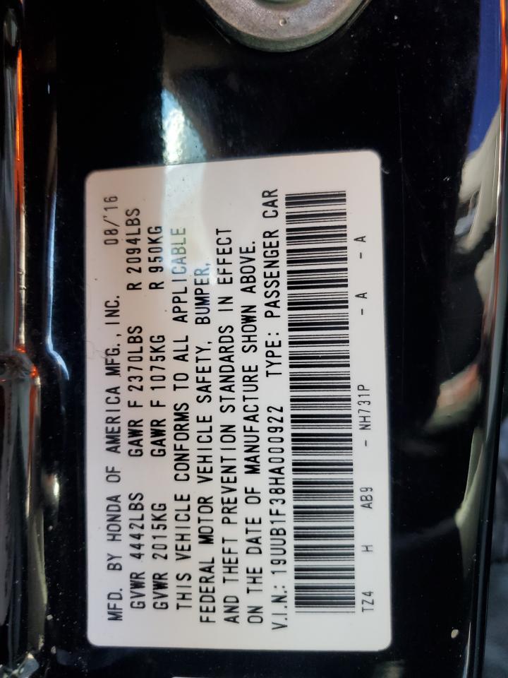 2017 Acura Tlx VIN: 19UUB1F38HA000922 Lot: 87430635