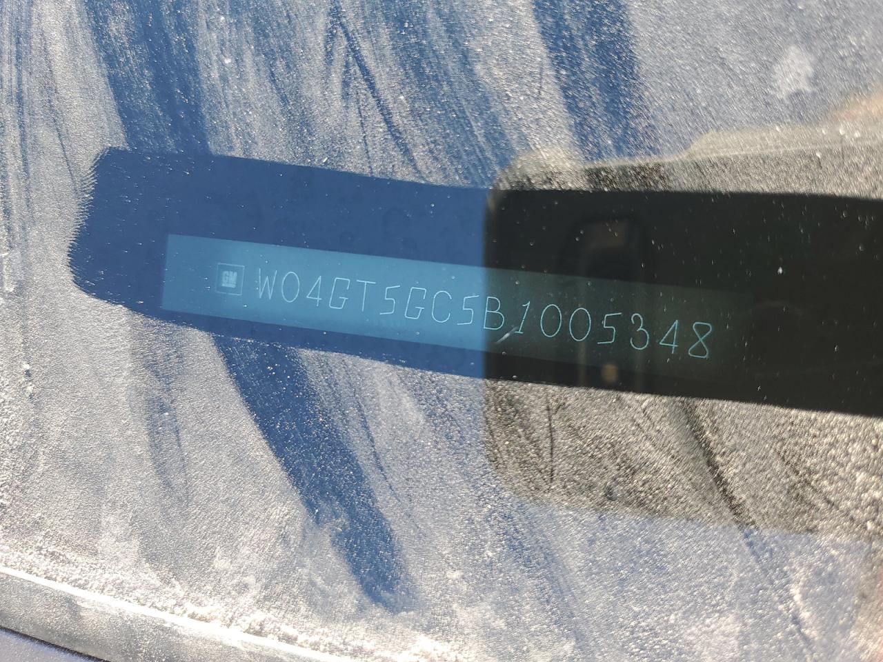 2011 Buick Regal Cxl VIN: W04GT5GC5B1005348 Lot: 86542415