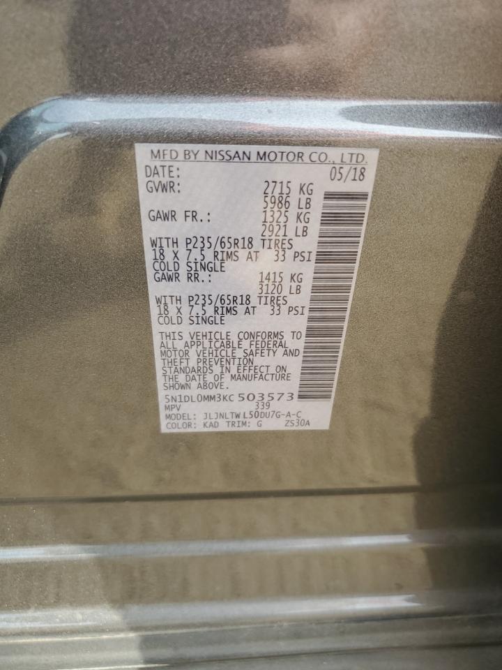 2019 Infiniti Qx60 Luxe VIN: 5N1DL0MM3KC503573 Lot: 82006425