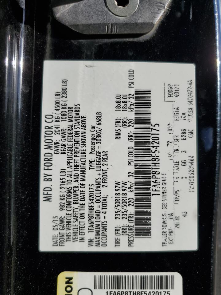 2015 Ford Mustang VIN: 1FA6P8TH8F5420175 Lot: 90314025