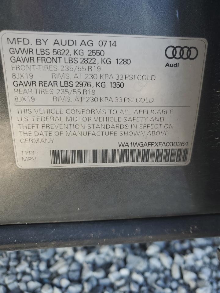 2015 Audi Q5 Prestige VIN: WA1WGAFPXFA030264 Lot: 87108865