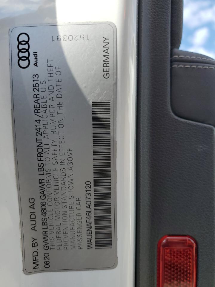 2020 Audi A4 Premium Plus VIN: WAUENAF46LA073120 Lot: 87076395