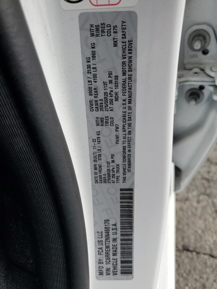 2022 Ram 1500 Big Horn/Lone Star VIN: 1C6RREMT2NN468179 Lot: 87427865