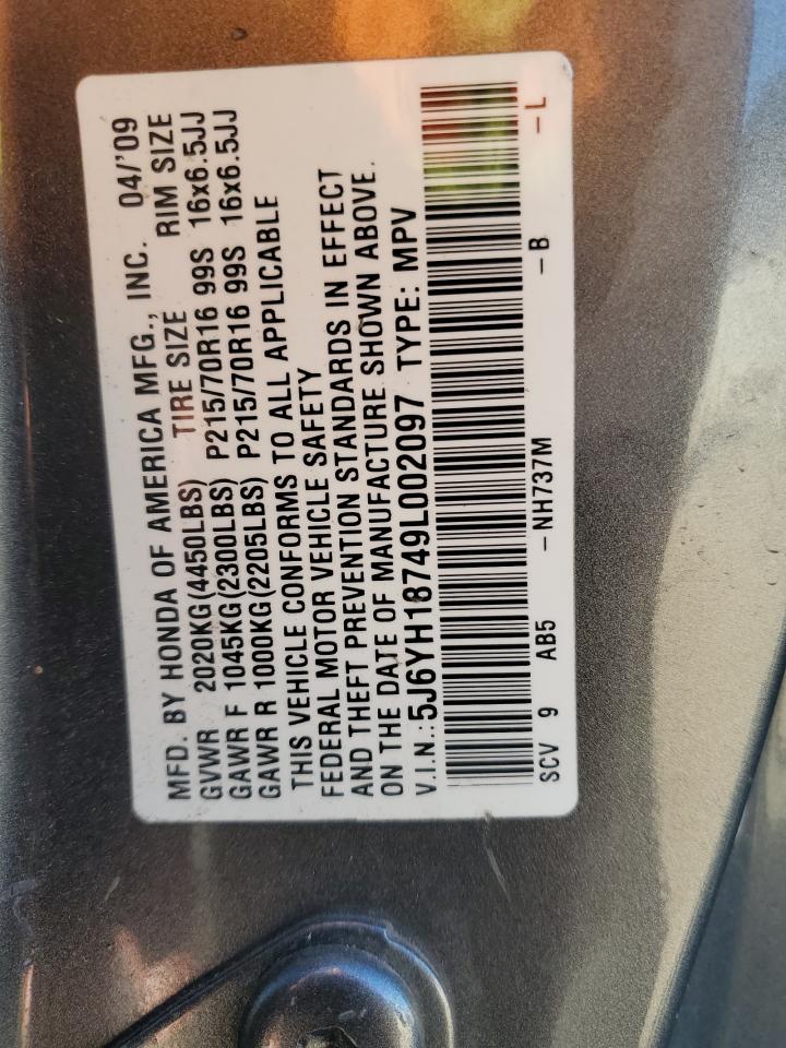 2009 Honda Element Ex VIN: 5J6YH18749L002097 Lot: 86504585