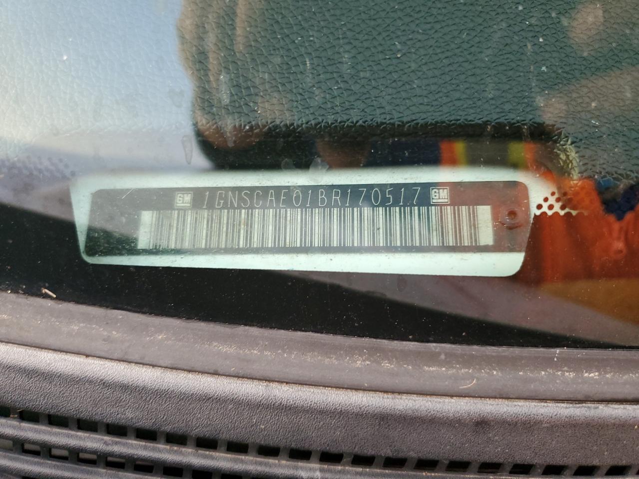 2011 Chevrolet Tahoe C1500 Ls VIN: 1GNSCAE01BR170517 Lot: 87089305