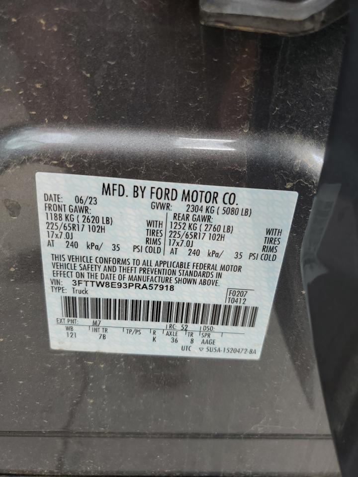 2023 Ford Maverick Xl VIN: 3FTTW8E93PRA57918 Lot: 85892865