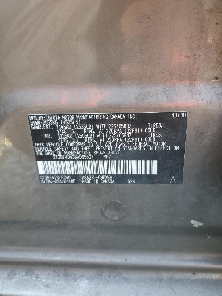 2011 Toyota Rav4 VIN: 2T3BF4DV3BW095527 Lot: 82757965