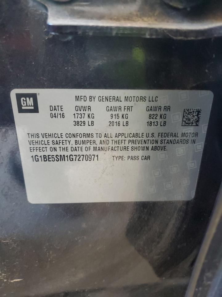 2016 Chevrolet Cruze Lt VIN: 1G1BE5SM1G7270971 Lot: 81063185