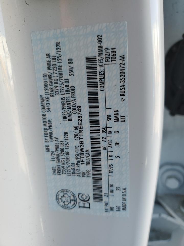 2024 Ford F350 Super Duty VIN: 1FT8W3BT1REE28749 Lot: 85124005