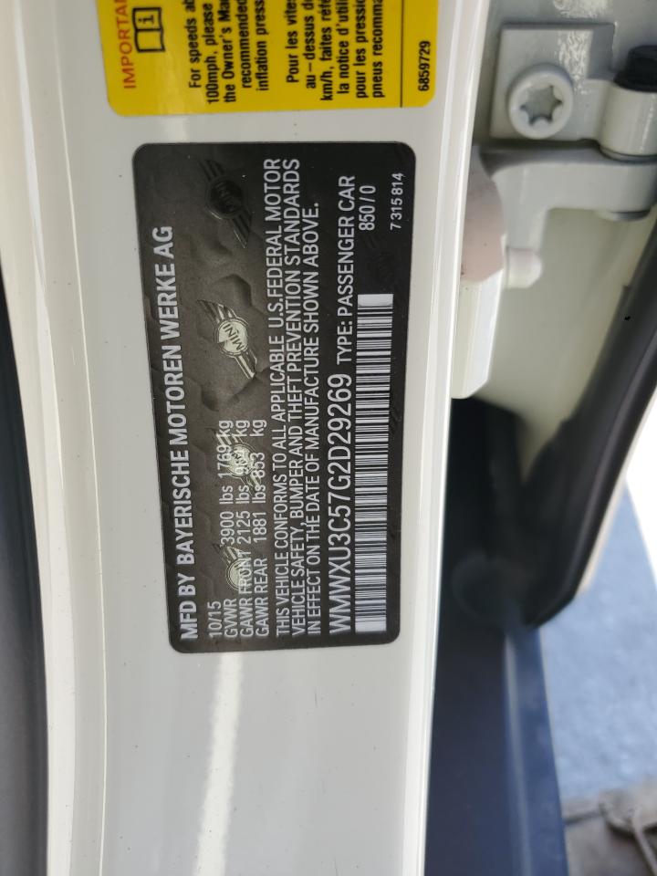 2016 Mini Cooper S VIN: WMWXU3C57G2D29269 Lot: 86319855