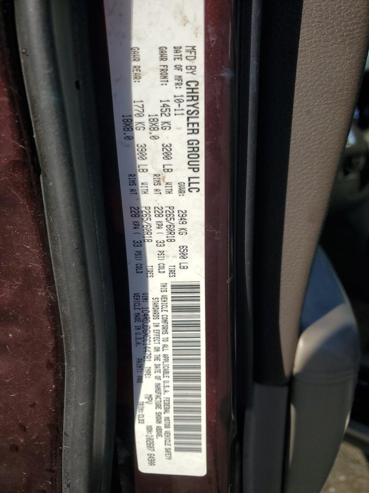 2012 Dodge Durango Crew VIN: 1C4RDJDGXCC144781 Lot: 84955555