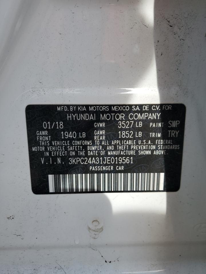2018 Hyundai Accent Se VIN: 3KPC24A31JE019561 Lot: 84365955