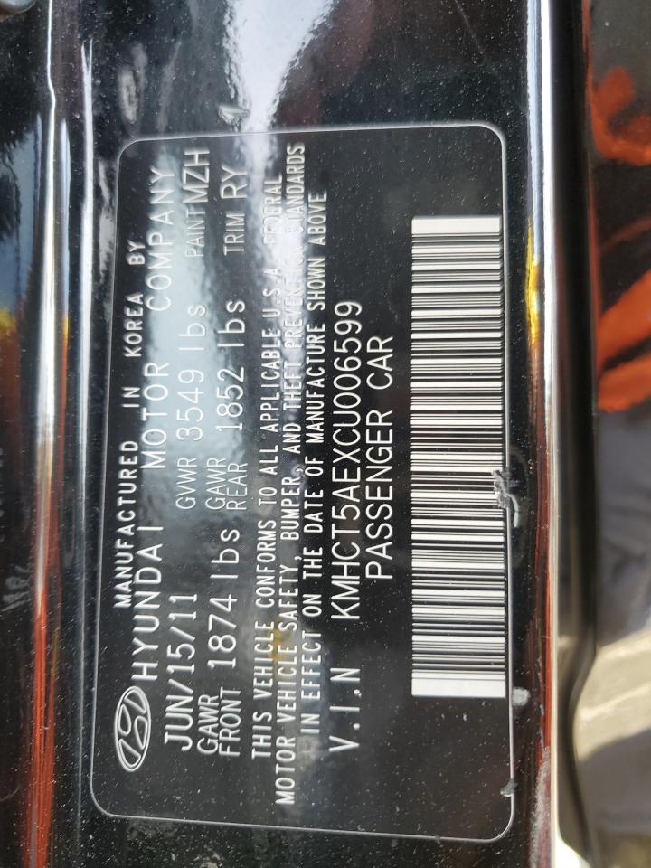 2012 Hyundai Accent Gls VIN: KMHCT5AEXCU006599 Lot: 85178895