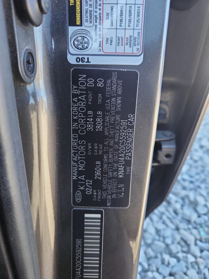 2012 Kia Forte Ex VIN: KNAFU4A20C5592591 Lot: 89712025