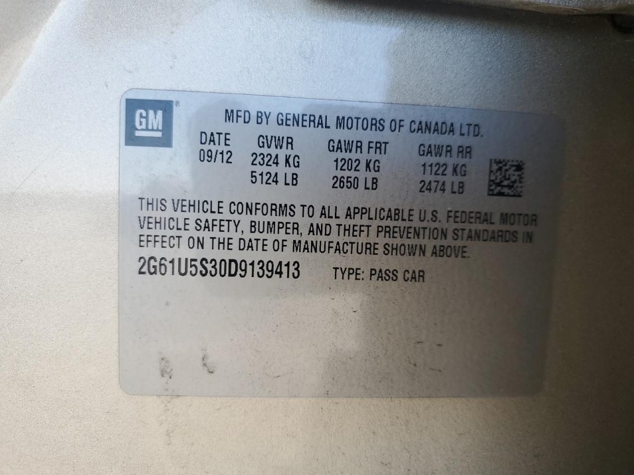 2013 Cadillac Xts Platinum VIN: 2G61U5S30D9139413 Lot: 87412145