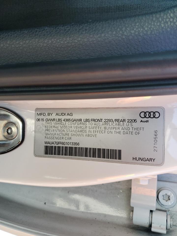 2016 Audi A3 Premium VIN: WAUA7GFF6G1013356 Lot: 85926265