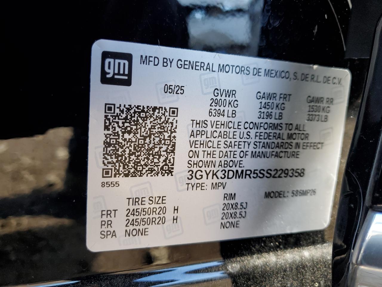 2025 Cadillac Optiq Luxury VIN: 3GYK3DMR5SS229358 Lot: 90299395