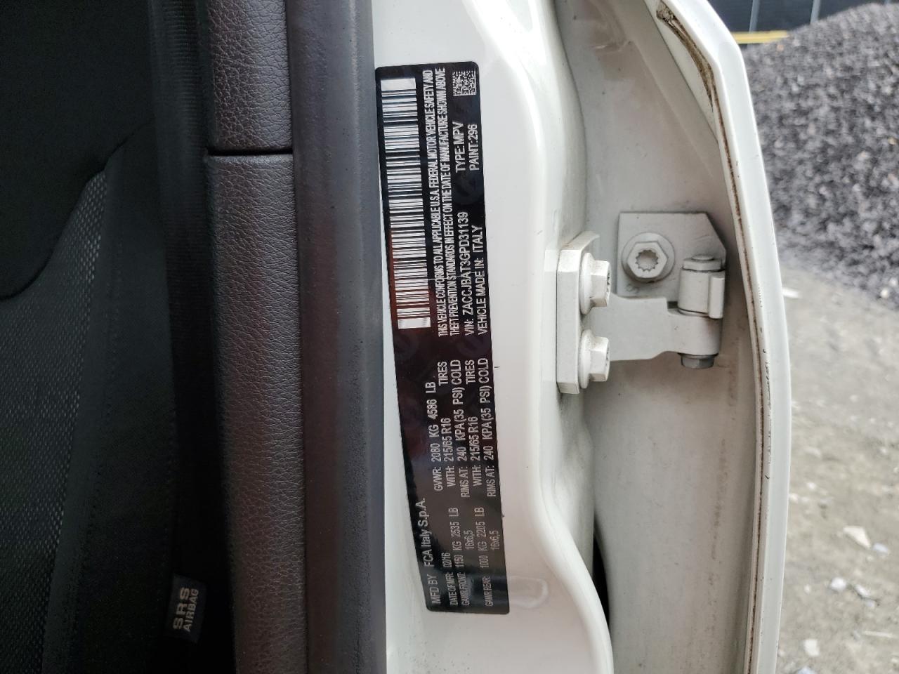 2016 Jeep Renegade Sport VIN: ZACCJBAT3GPD31139 Lot: 85760045