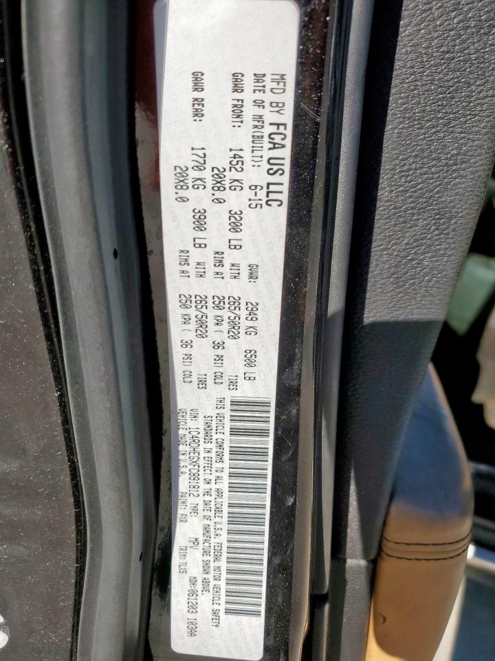 2015 Dodge Durango Citadel VIN: 1C4RDHEGXFC891812 Lot: 90798155