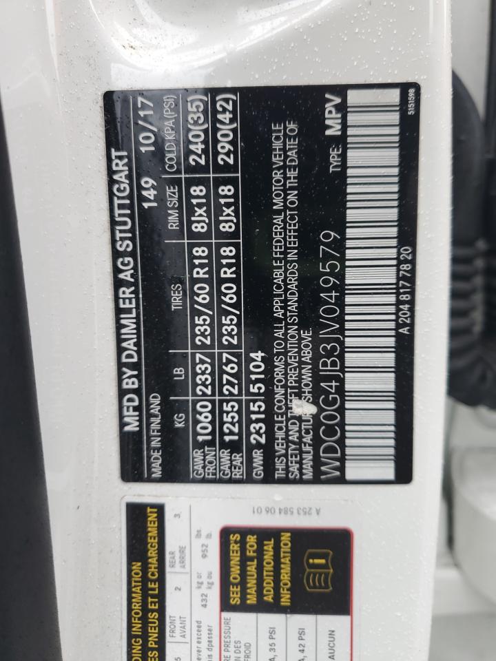 2018 Mercedes-Benz Glc 300 VIN: WDC0G4JB3JV049579 Lot: 89460555