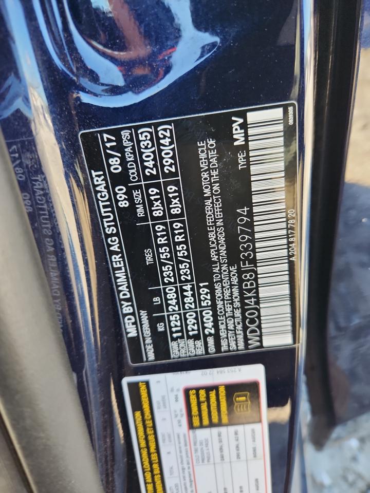 2018 Mercedes-Benz Glc Coupe 300 4Matic VIN: WDC0J4KB8JF339794 Lot: 90618815