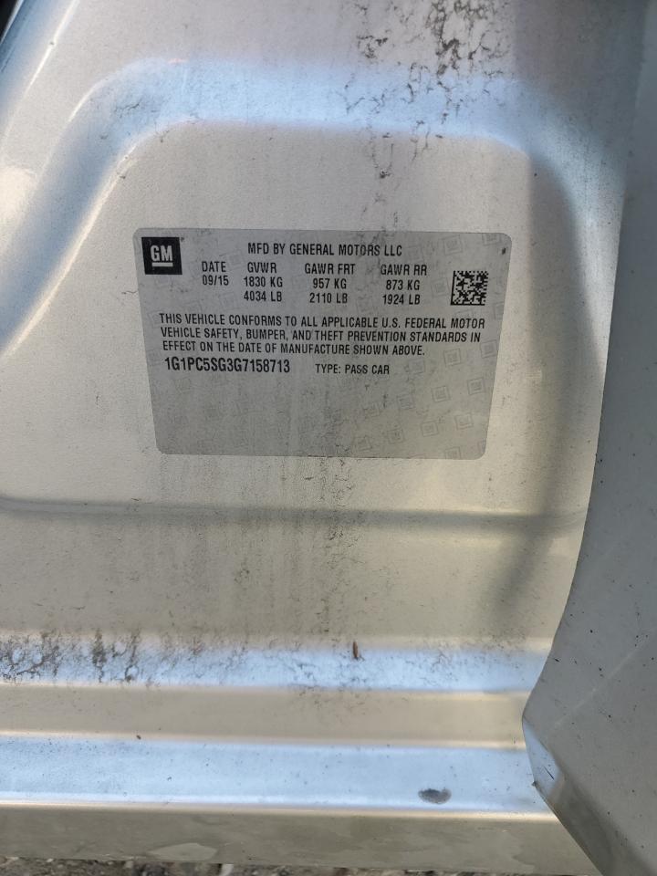 2016 Chevrolet Cruze Limited Ls VIN: 1G1PC5SG3G7158713 Lot: 84753015