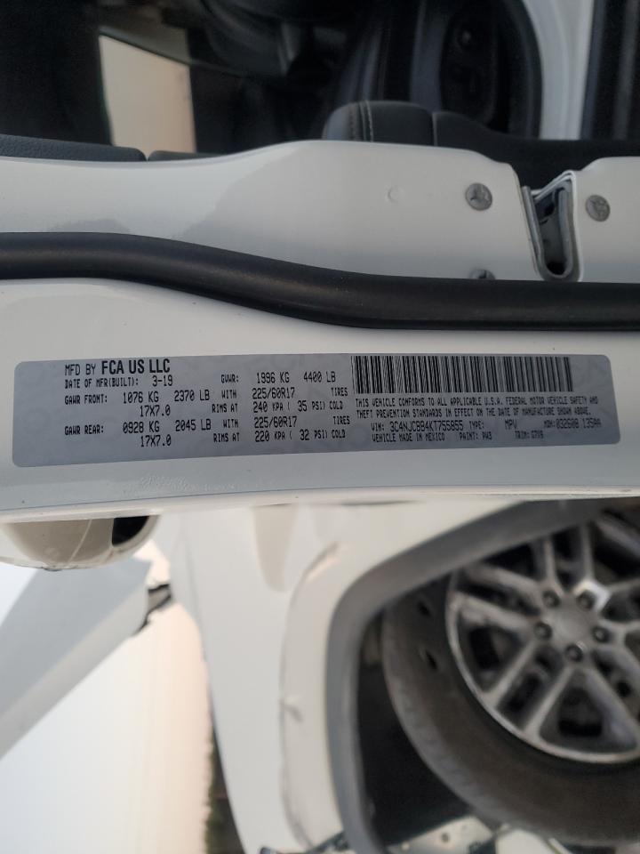 2019 Jeep Compass Latitude VIN: 3C4NJCBB4KT755855 Lot: 86296885