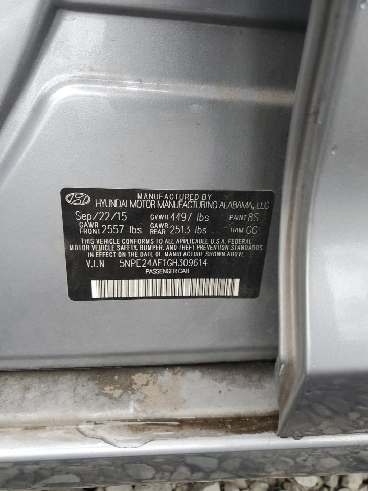 2016 Hyundai Sonata Se VIN: 5NPE24AF1GH309614 Lot: 82527855