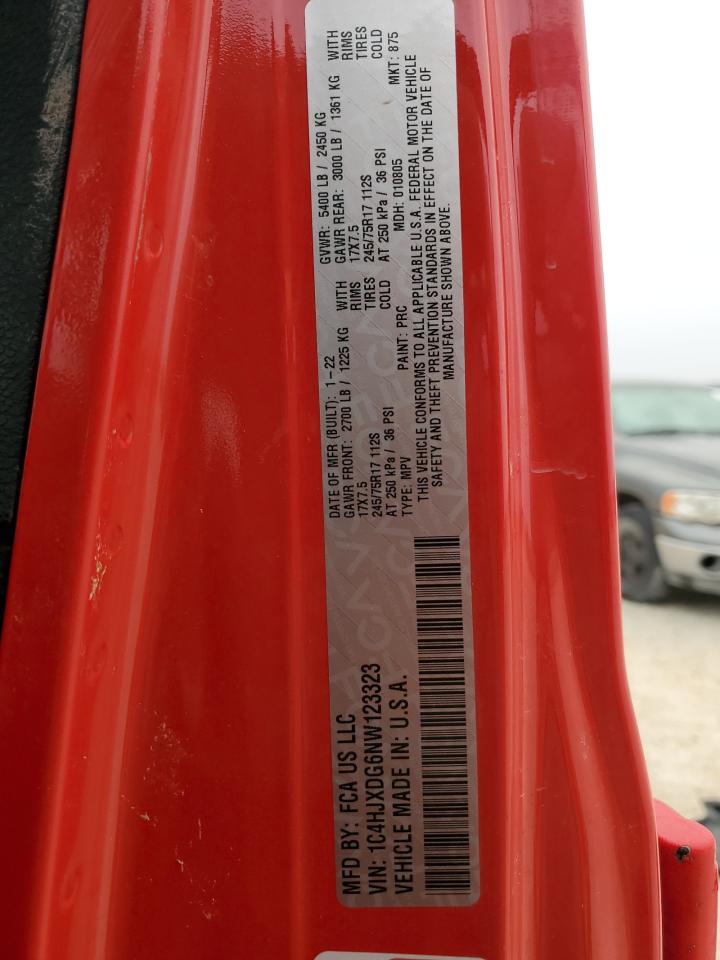 2022 Jeep Wrangler Unlimited Sport VIN: 1C4HJXDG6NW123323 Lot: 87308015