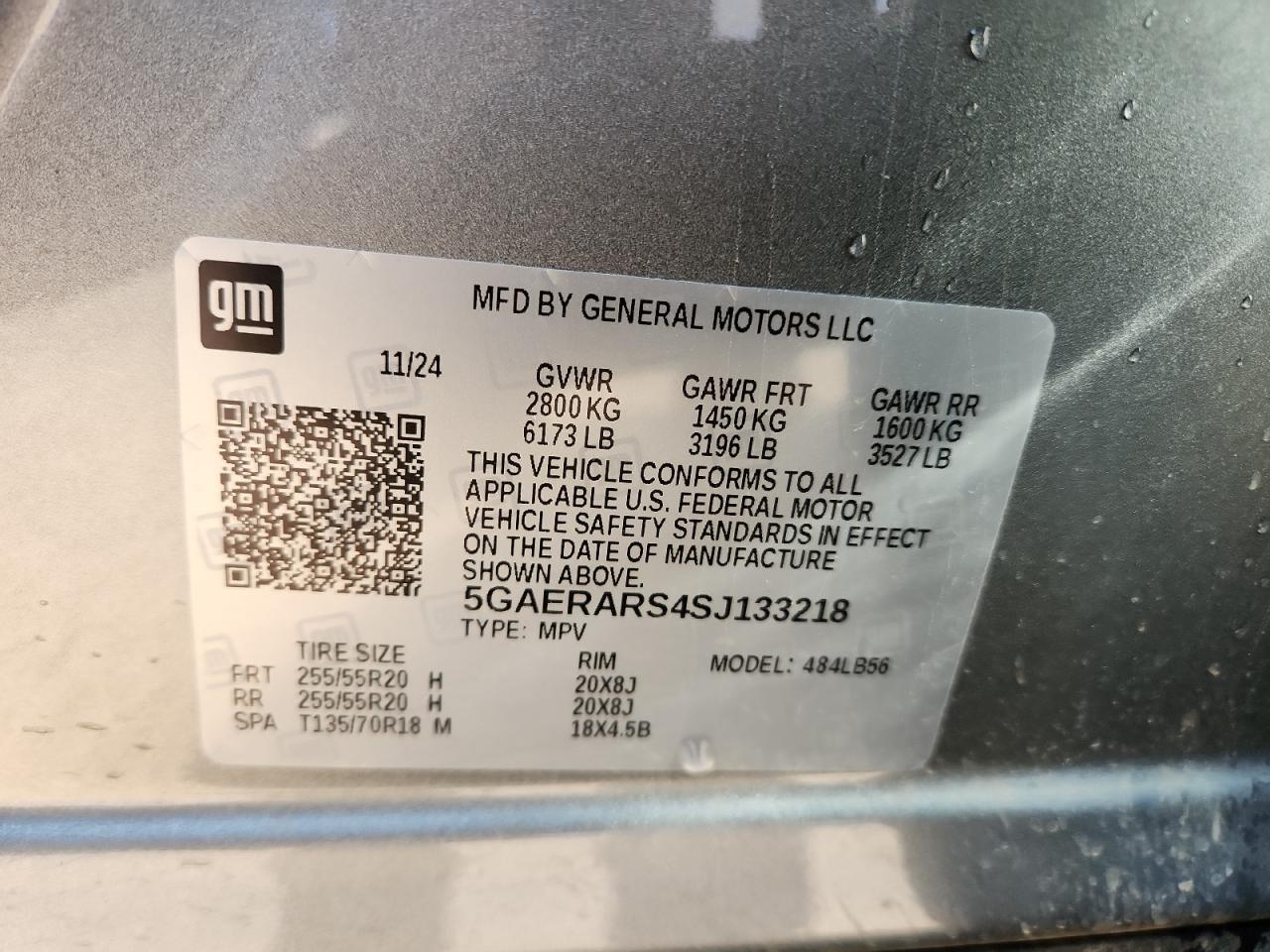 2025 Buick Enclave Preferred VIN: 5GAERARS4SJ133218 Lot: 85825645