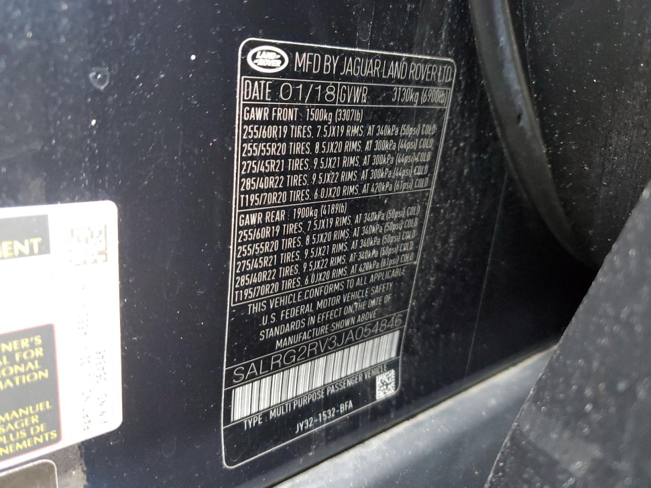 2018 Land Rover Discovery Se VIN: SALRG2RV3JA054846 Lot: 82414545