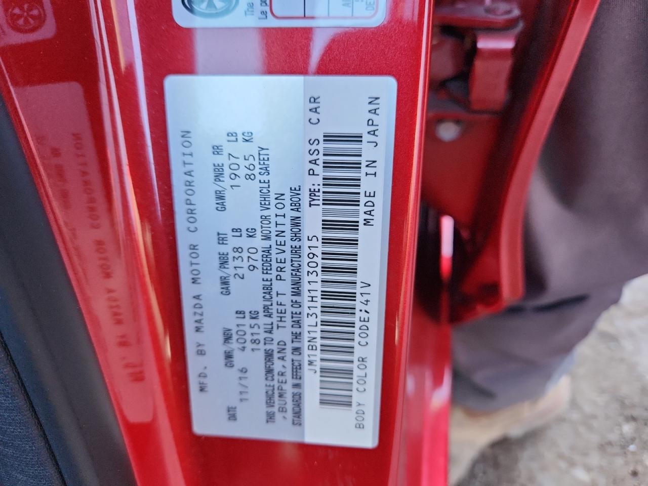 2017 Mazda 3 Touring VIN: JM1BN1L31H1130915 Lot: 90125935