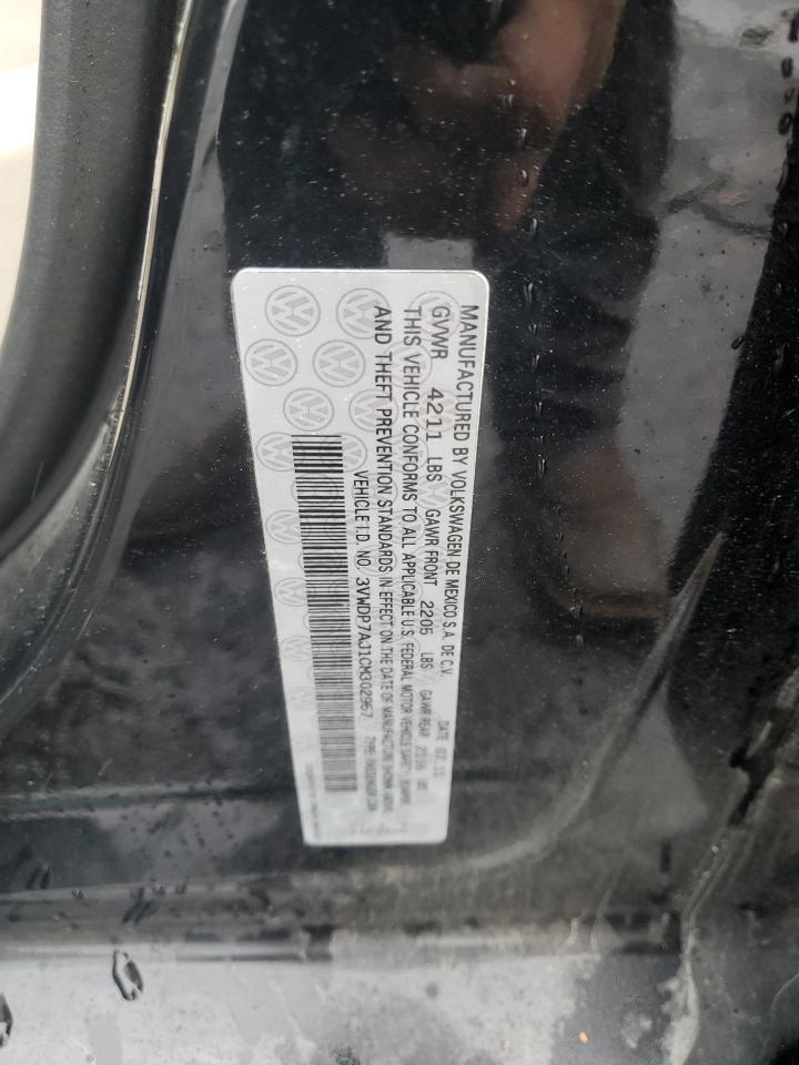 2012 Volkswagen Jetta Se VIN: 3VWDP7AJ1CM302957 Lot: 82451185