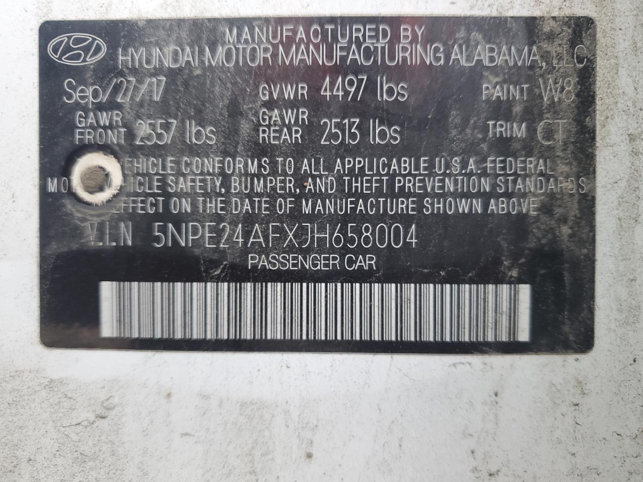 2018 Hyundai Sonata Se VIN: 5NPE24AFXJH658004 Lot: 82227195