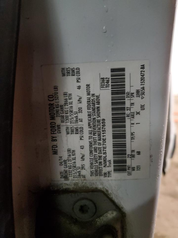 2014 Ford Transit Connect Xl VIN: NM0LS7E70E1157659 Lot: 86610965