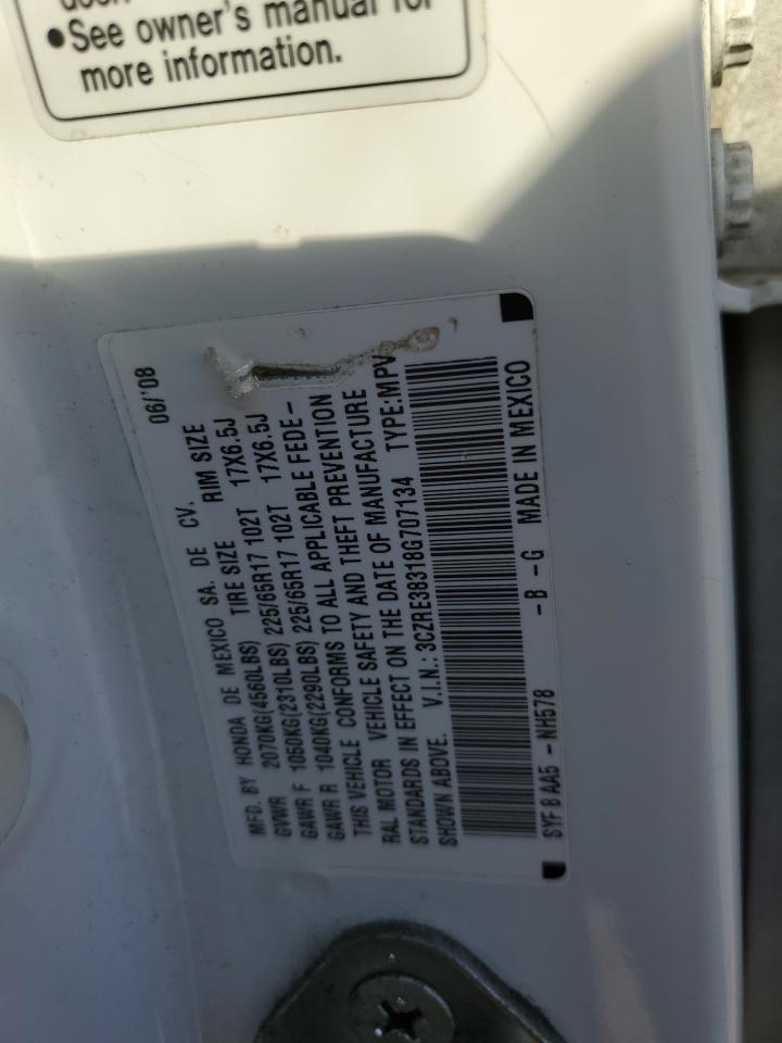 2008 Honda Cr-V Lx VIN: 3CZRE38318G707134 Lot: 86623495