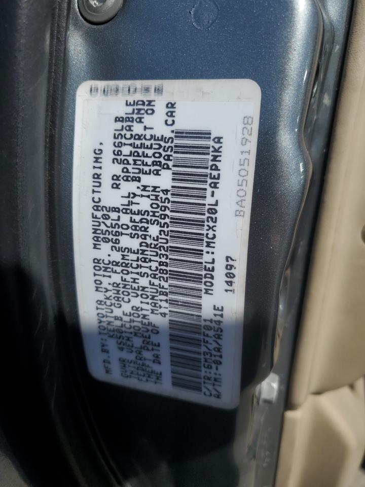 2002 Toyota Avalon Xl VIN: 4T1BF28B32U259954 Lot: 89449415