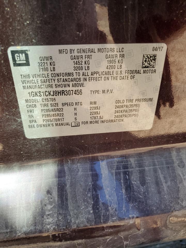 2017 GMC Yukon Denali VIN: 1GKS1CKJ8HR307456 Lot: 82648985