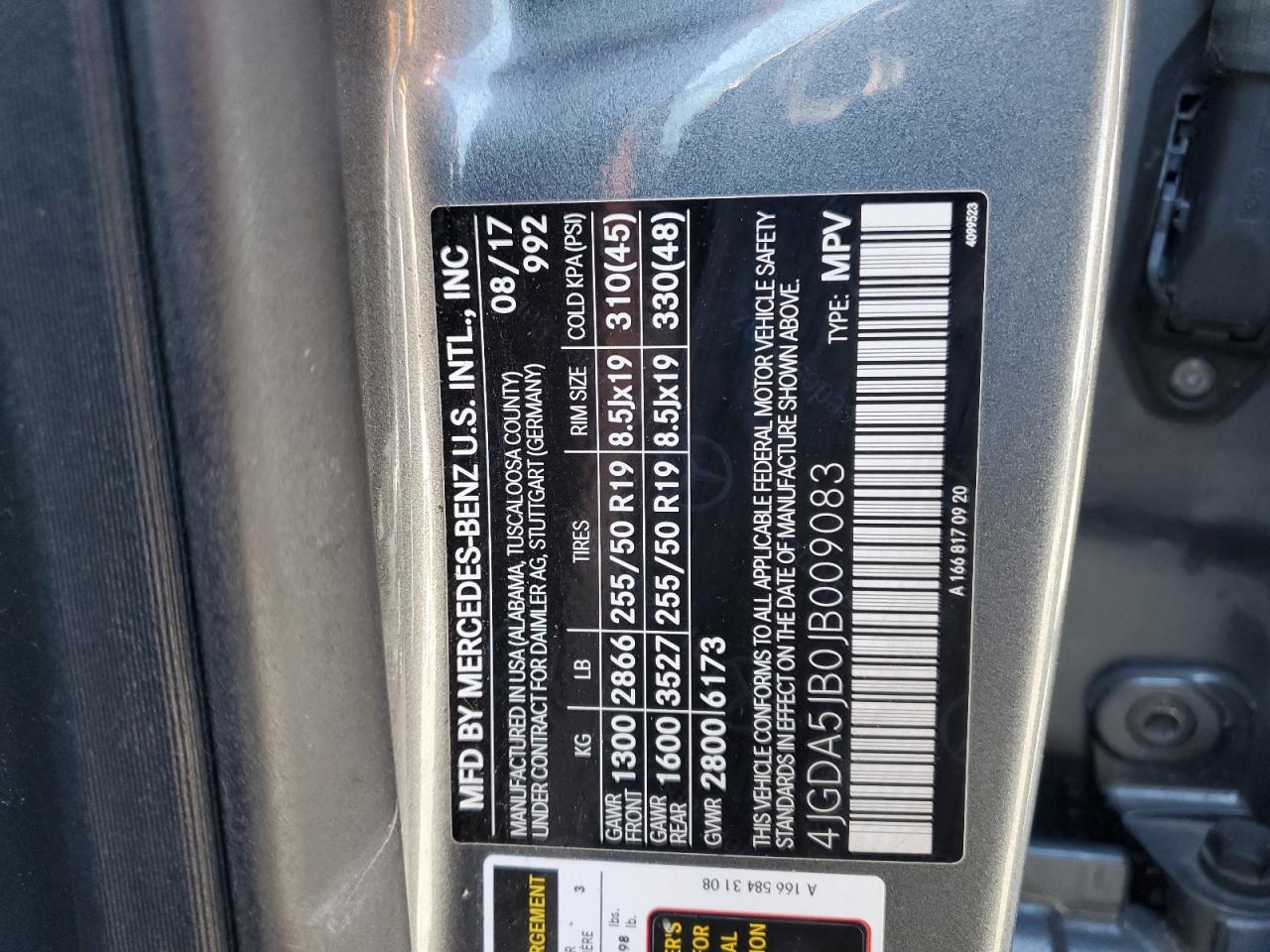 2018 Mercedes-Benz Gle 350 VIN: 4JGDA5JB0JB009083 Lot: 86846575