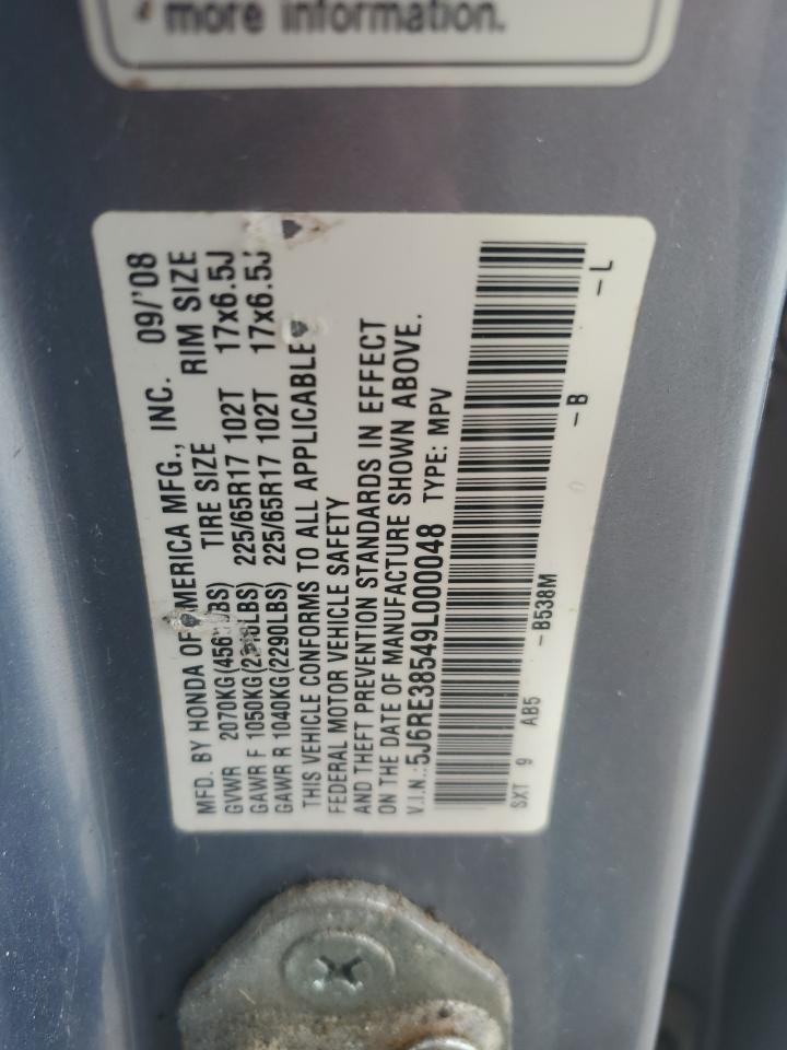 2009 Honda Cr-V Ex VIN: 5J6RE38549L000048 Lot: 84977915