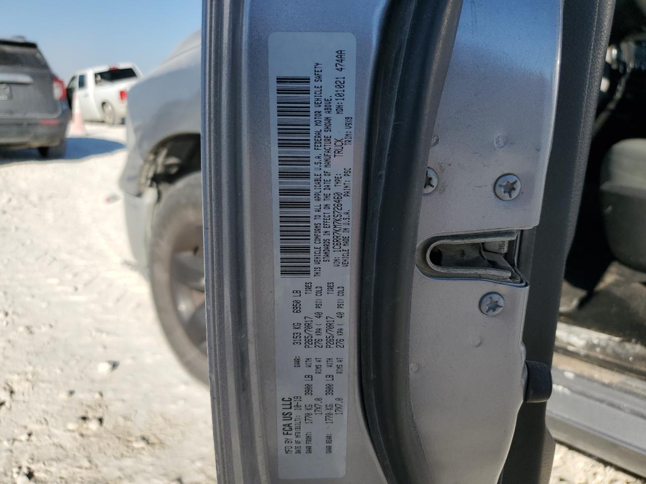 2019 Ram 1500 Classic Tradesman VIN: 1C6RR7KM7KS726460 Lot: 86871855