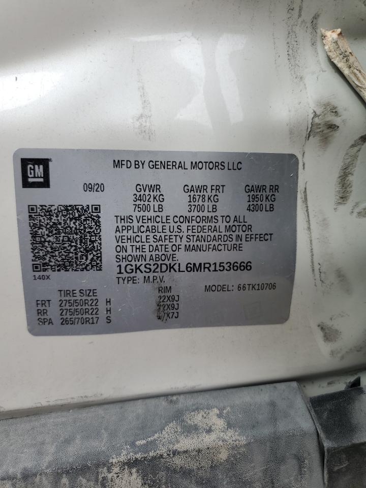 2021 GMC Yukon Denali VIN: 1GKS2DKL6MR153666 Lot: 86124835