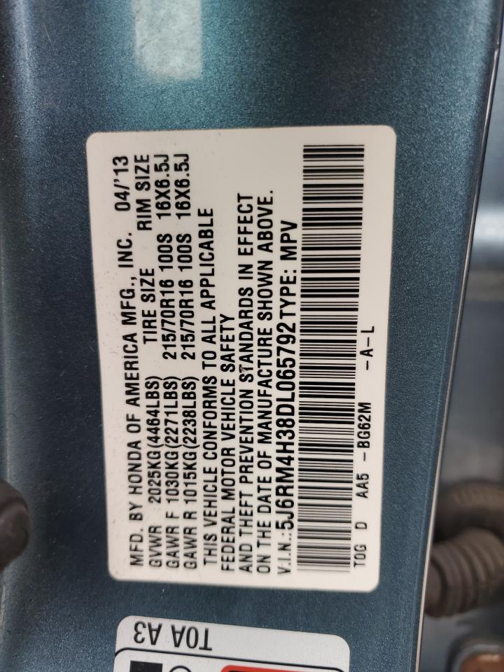 2013 Honda Cr-V Lx VIN: 5J6RM4H38DL065792 Lot: 81987215