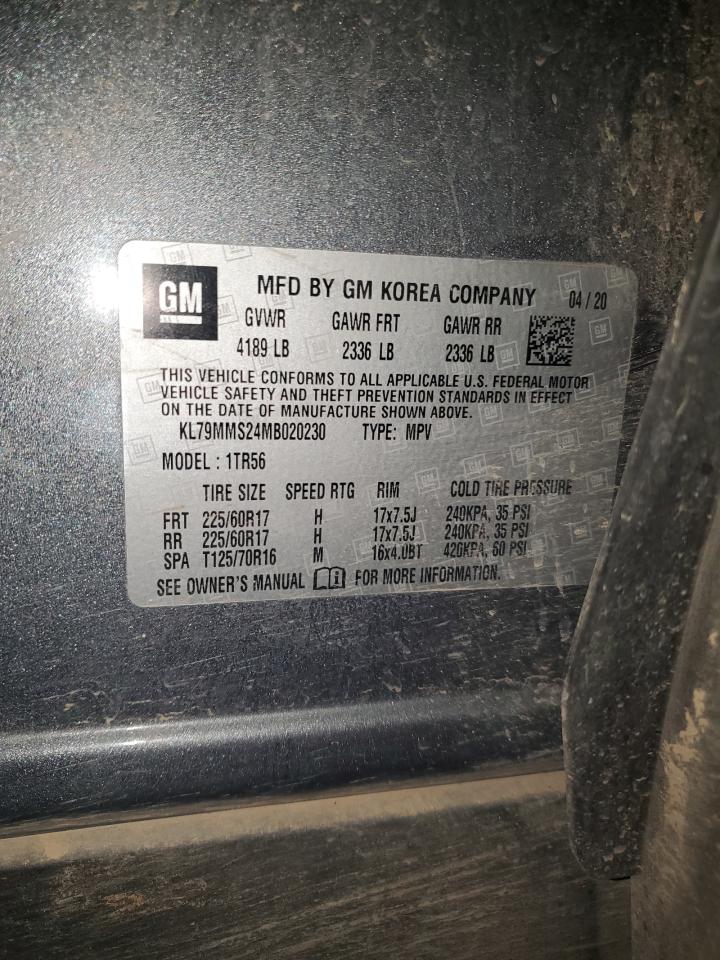 2021 Chevrolet Trailblazer Ls VIN: KL79MMS24MB020230 Lot: 91125455